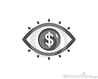 Business vision accounting simple icon. Financial eye sign. Vector Vector Illustration