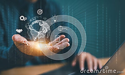 Business vision target, digital marketing technology concept Stock Photo