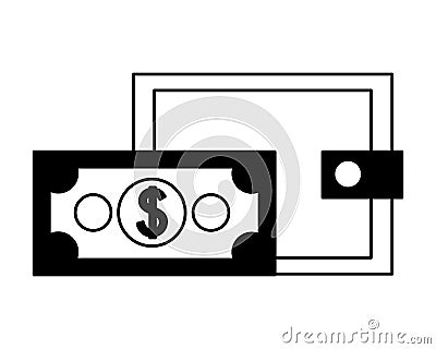 Business wallet money banknote bank Vector Illustration