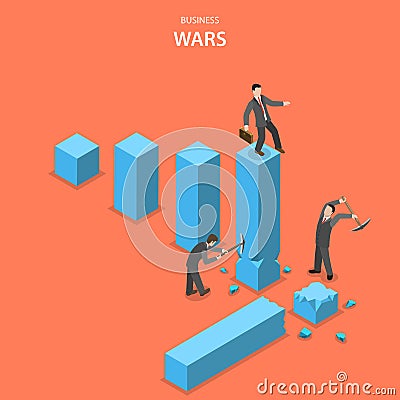 Business wars isometric flat vector concept. Vector Illustration