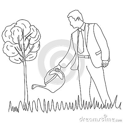 business watering tree , investment finance, growth financial concept. vector Vector Illustration