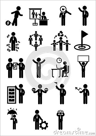 Business web icon set Vector Illustration