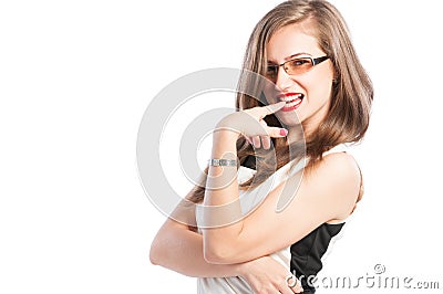 Business woman acting kinky or Stock Photo