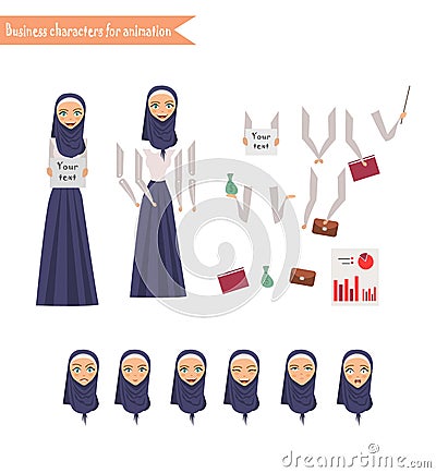Business Woman for animation Vector Illustration