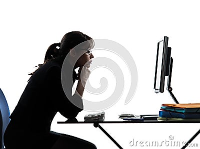 Business woman boredom problems silhouette Stock Photo