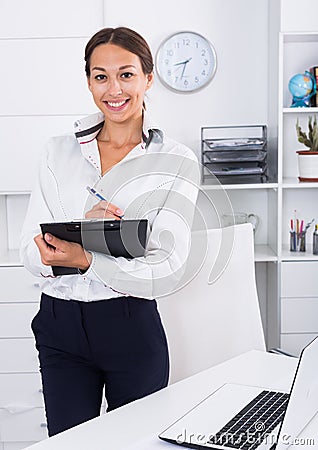 Business woman cardboard Stock Photo
