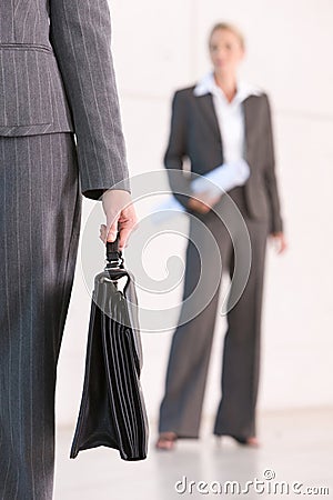 Business woman carrying briefcase Stock Photo