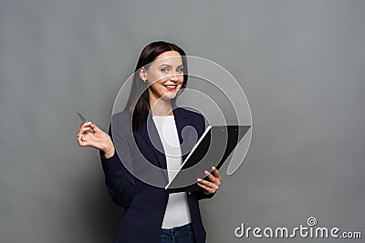 Business woman checking schedule at work Stock Photo