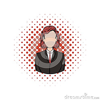 Business woman comics icon Vector Illustration