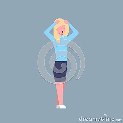 Business Woman Confused Office Worker Character Businesswoman Stressed Isolated Vector Illustration