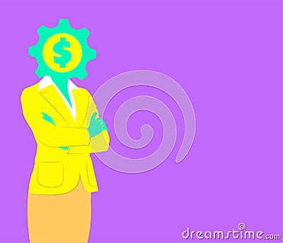 Business woman Contemporary art minimal project Vector Illustration