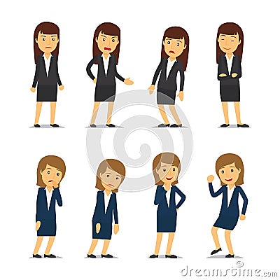 Business woman emotions Vector Illustration