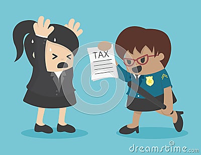 Business woman evasion tax Vector Illustration
