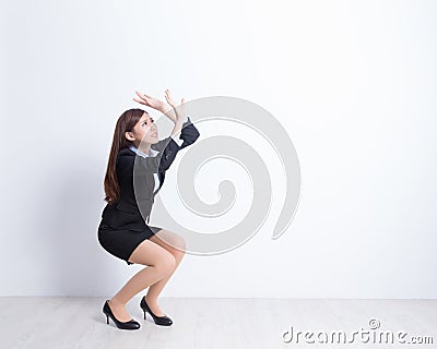 Business woman fear something Stock Photo