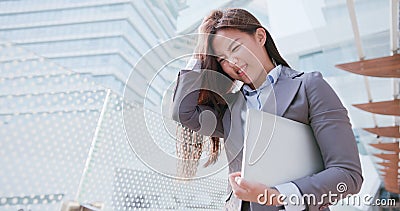 Business woman feel confuse Stock Photo