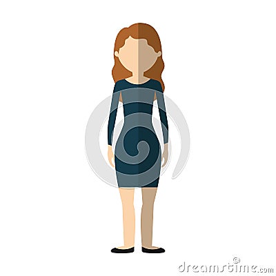 business woman formal cloth icon Cartoon Illustration