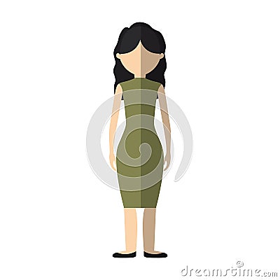 business woman formal cloth icon Cartoon Illustration