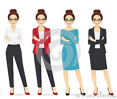 Business woman set Vector Illustration