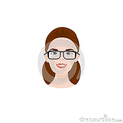 Business Woman In Glasses Profile Icon Businesswoman Avatar Vector Illustration