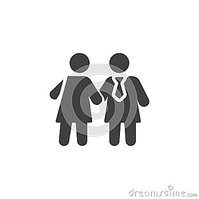 Business woman handshake vector icon Vector Illustration