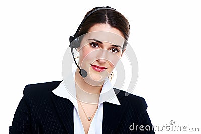 Business woman in headsets. Stock Photo