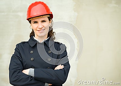 Business woman with helm Stock Photo