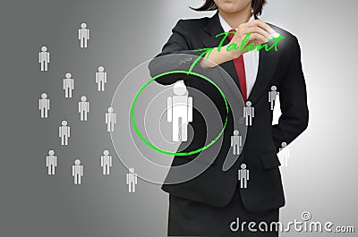 Business woman (hr) selected person talent Stock Photo