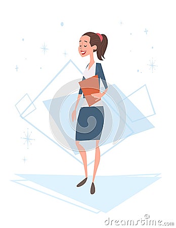 Business Woman Human Resources, Businesswoman Cartoon Character Full Length Vector Illustration