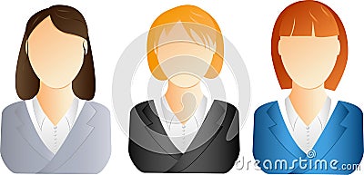 Business woman icons Vector Illustration