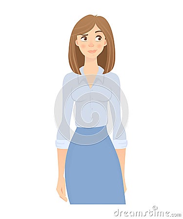 Business woman isolated Vector Illustration