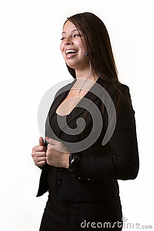 Business woman laughing Stock Photo