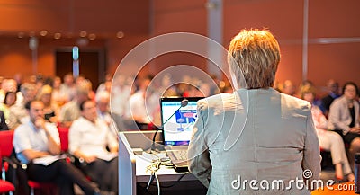 Business woman lecturing at Conference. Editorial Stock Photo