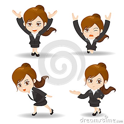 Business woman lift something Vector Illustration