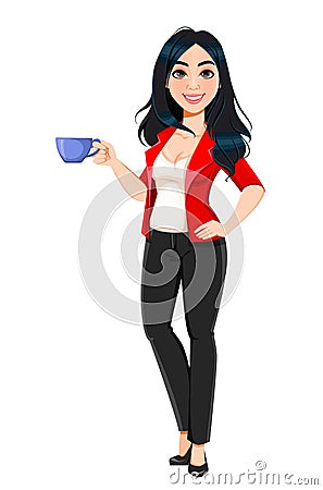 Business woman, manager, banker, successful girl Vector Illustration