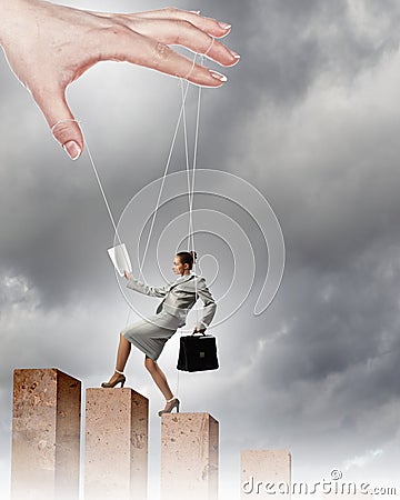 Business woman marionette Stock Photo