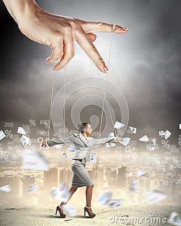 Business woman marionette Stock Photo