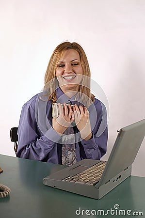 Business woman and money Stock Photo