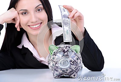 Business woman and money Stock Photo