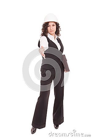 Business woman offering handshake Stock Photo