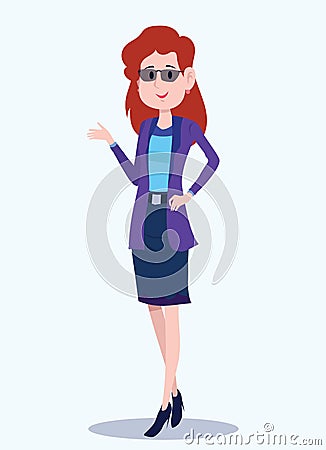 Business woman Office cartoon characters. Standing persons. Business People at morning meeting. Illustration vector. Vector Illustration