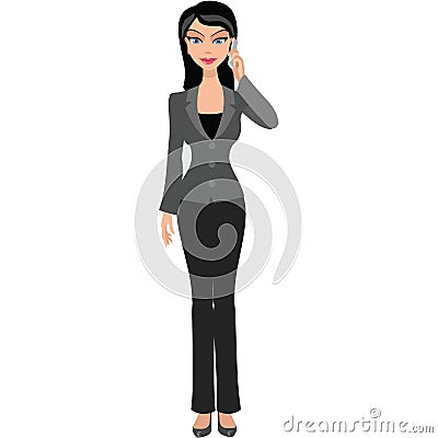 Business woman, girl with mobile Stock Photo