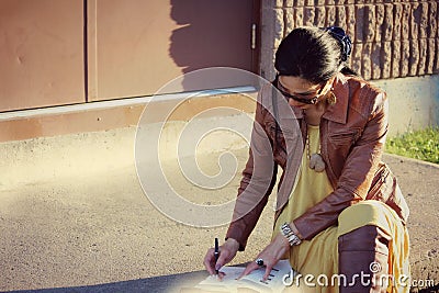 Business woman outdoors Stock Photo