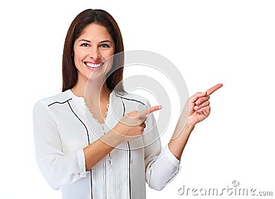 Business woman presenter Stock Photo