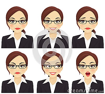 Business woman set Vector Illustration