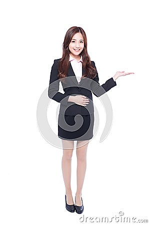 Business woman show something Stock Photo