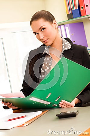 Business woman sitting in the office Stock Photo