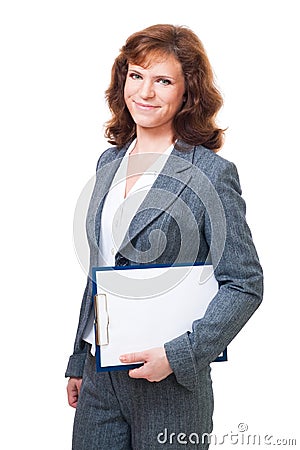 business woman stand with tablet Stock Photo