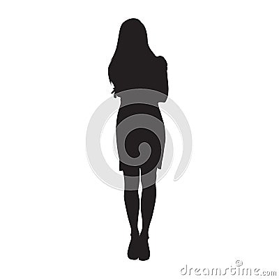 Business woman standing with folded arms Vector Illustration