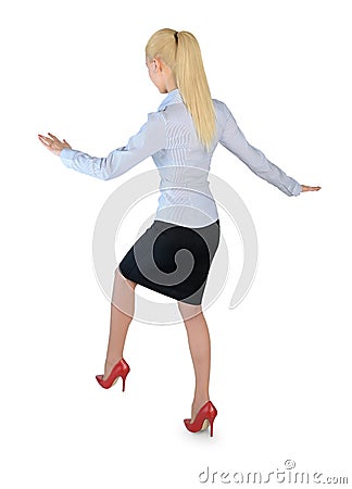 Business woman step Stock Photo