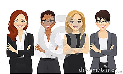 Business woman team set Vector Illustration